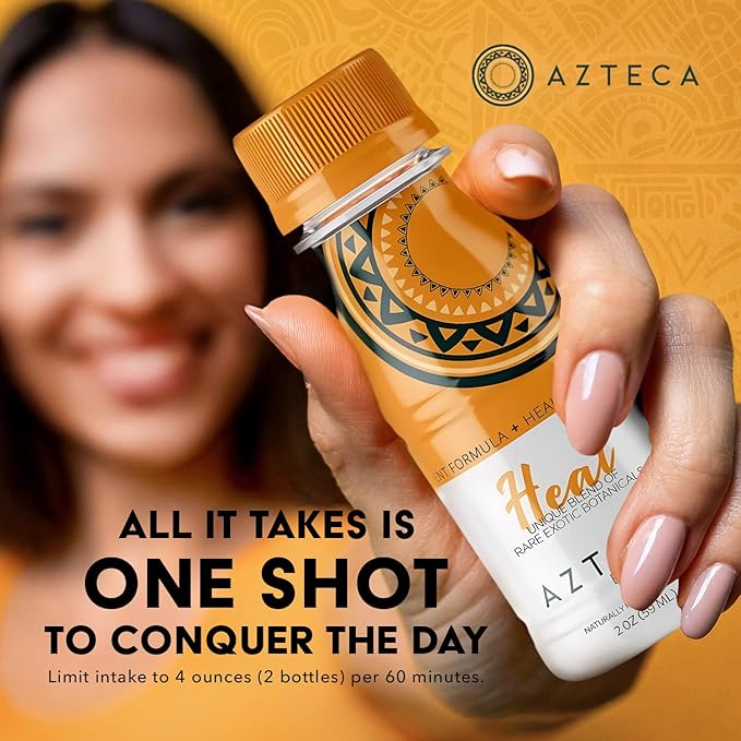 Azteca Health Organic Energy Shots - Wellness Shots, Natural Energy Shots, Health Shots, Vitamin Boost for Focus, Strength and Energy, Organic Energy Drink Made in the USA - Lemon Flavor 2pack 2Fl oz