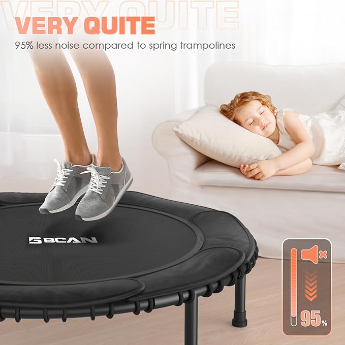BCAN 450/550 LBS Foldable Mini Trampoline 40"/48"/50" Fitness