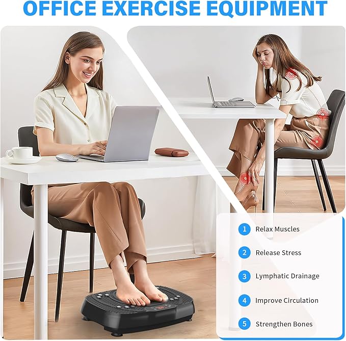Vibration Plate Exercise Machine: TISSCARE Vibrating Plates for Weight Loss and Lymphatic Drainage, Whole Body Workout Sculpting Platform for Home Fitness Fat Burner for Women Men