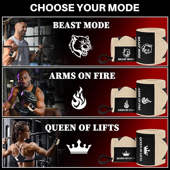 TECEUM Weightlifting 18" & 12" Wrist Wraps with Thumb Loop β Heavy Duty Wrist Workout Braces for Men and Women β Ideal for Powerlifting, Strength Training, Bodybuilding