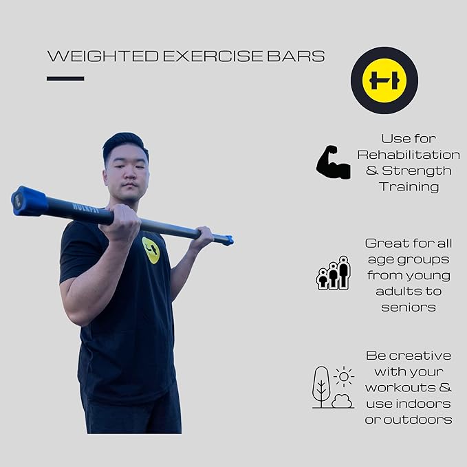 HulkFit Total Body Workout Weighted Exercise Bar Exercise