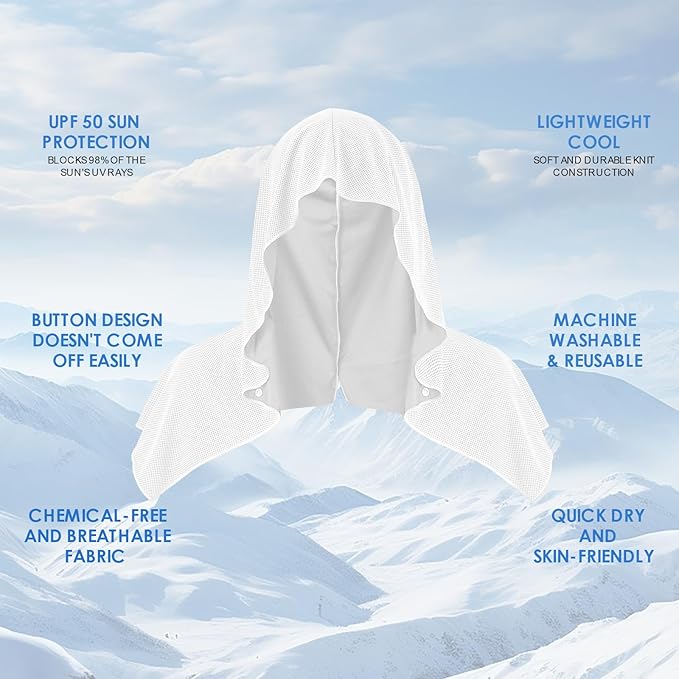 Cooling Hoodie Towels for Neck and Face 50 Sun
