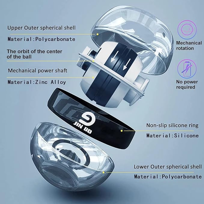 Wrist Trainer Ball Auto-Start Wrist Strengthener Gyroscopic Forearm