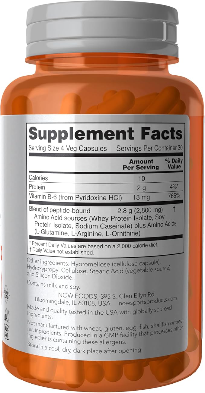 NOW Sports Nutrition, Amino CompleteTM with Vitamin B-6, 120 Count