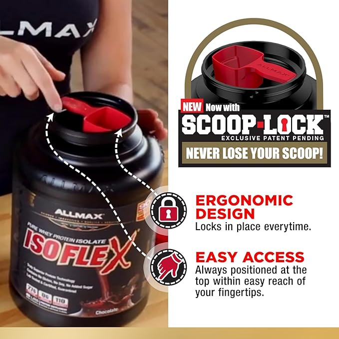 ALLMAX ISOFLEX Whey Protein Isolate, Chocolate Peanut Butter - 2 lb - 27 Grams of Protein Per Scoop - Zero Fat & Sugar - 99% Lactose Free - Gluten Free & Soy Free - Approx. 30 Servings