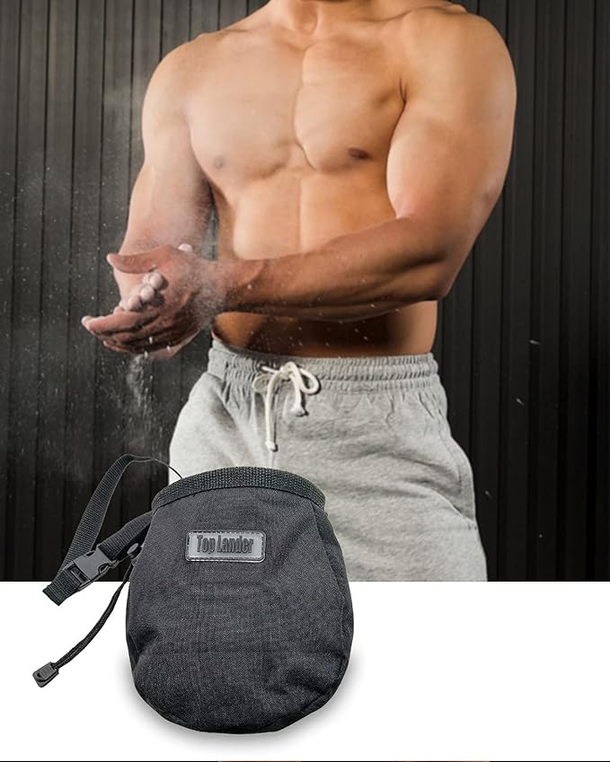 Rock Climbing Chalk Bag with Belt and Zipper Pocket for Fitness Gym Weight Lifting Hunting Bouldering Magnesium Sack