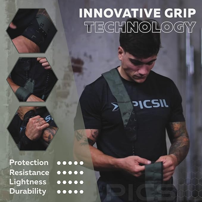 PICSIL Adjustable Wrist Support, Premium Fabric Weightlifting and Yoga Sweat Bands for Gym, for Women and Men, 1 Pair