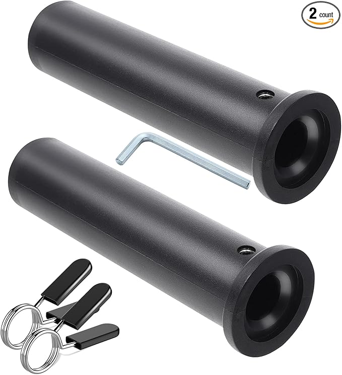OHLIF 2PCS Nylon Olympic Adapter Sleeve 8",Converts 1" Standard Weight Plate Posts to 2" Olympic Weight Plate Posts,Removeable end Cap