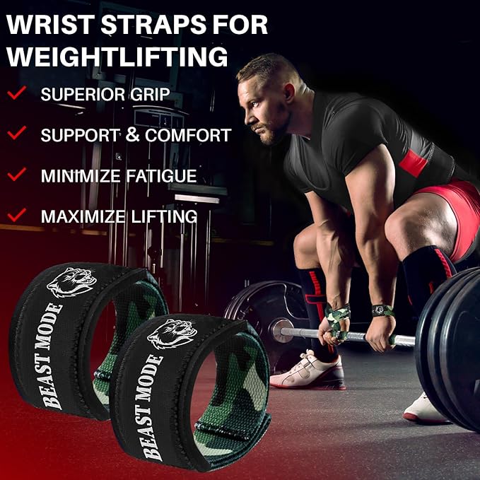 TECEUM Wrist Lifting Straps with Neoprene Padding Support β Heavy Duty Wrist Workout Straps For Men and Women β Ideal for Powerlifting, Strength Training, Bodybuilding