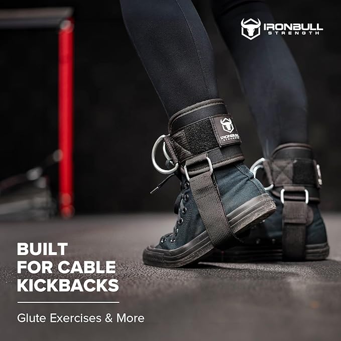 Iron Bull Strength Women's Kickback Ankle Strap for Cable Machines & Resistance Bands: Gym & Home Workout Cuff Attachment for Leg Extensions, Kickbacks, Hip Abductors - Booty Exercises