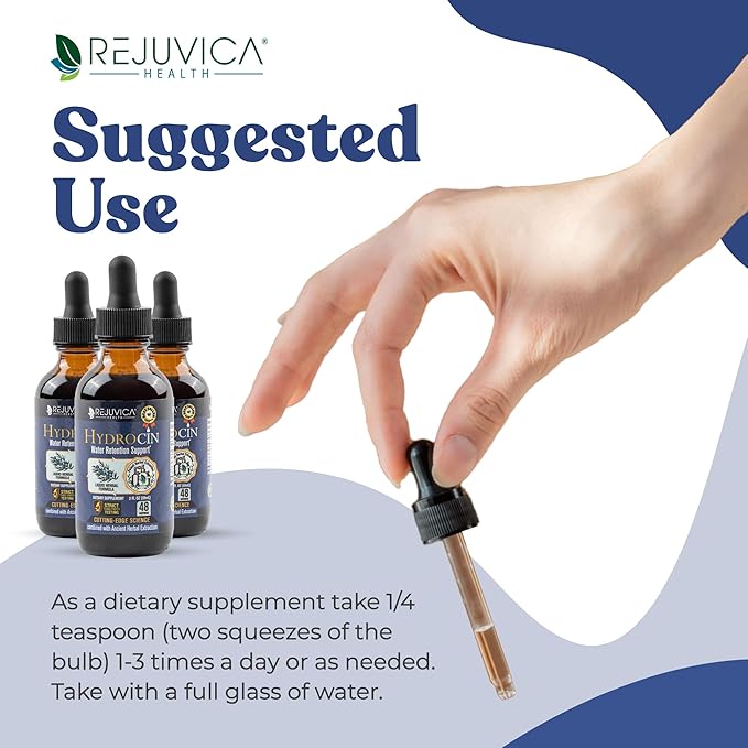 Hydrocin - Advanced Diuretic Water Retention Support Supplement - Liquid Delivery for Better Absorption - Dandelion, Uva Ursi, Juniper Berry, Celery Seed, Green Tea & More!
