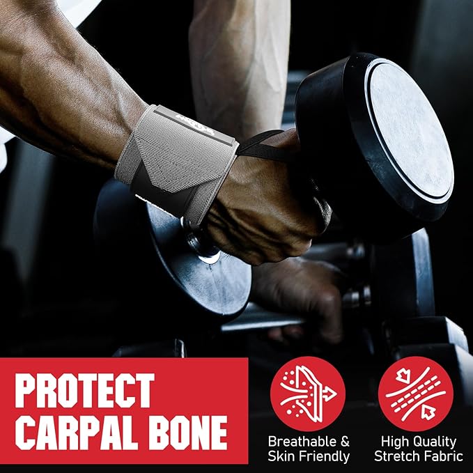 Wrist Wraps for Weightlifting-21" Lifting Wrist Straps for Weightlifting,Weight Lifting Wrist Wraps with Thumb Loop,Breathable Wrist Brace, Avoid Injury and Maximize Grip for Men & Women Powerliftin