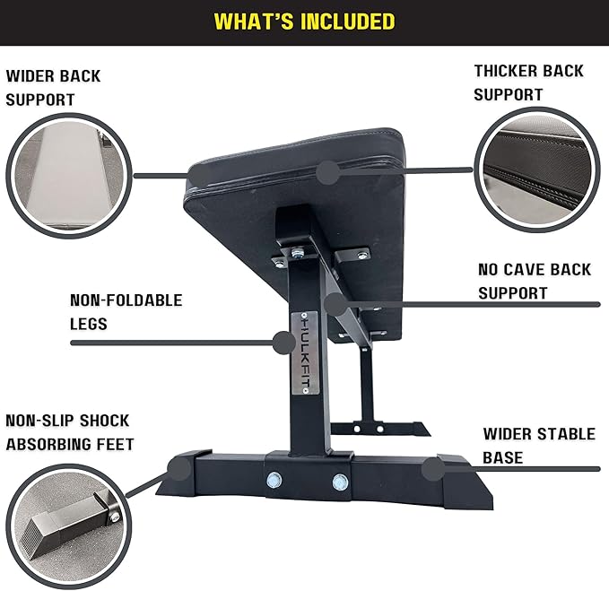 HulkFit Heavy-Duty Flat Workout Weight Bench & Adjustable