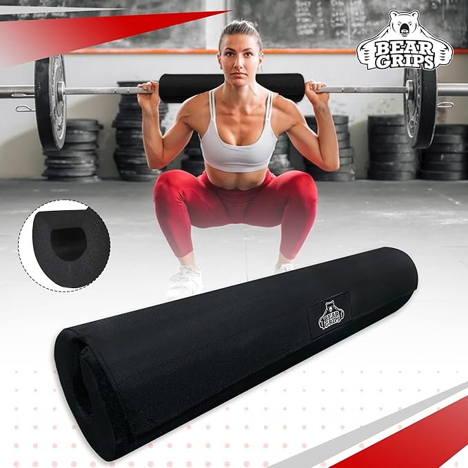 Bear Grips Barbell Pad for Hip Thrusts, Squat Pad Barbell Cushion, Gym Bar Pad, Barbell Pad Set, Workout Pad, Neck Pad for Squat Bar