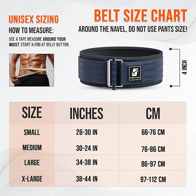 Weightlifting Belt for Men & Women - 4''