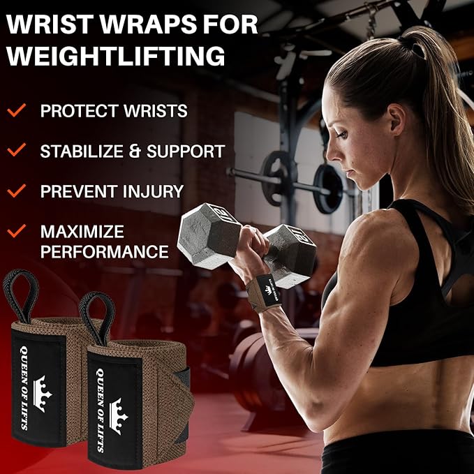 TECEUM Weightlifting 18" & 12" Wrist Wraps with Thumb Loop β Heavy Duty Wrist Workout Braces for Men and Women β Ideal for Powerlifting, Strength Training, Bodybuilding