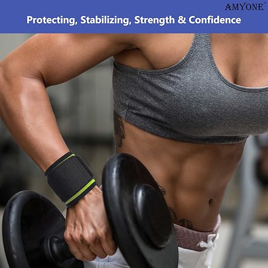 Wrist Brace, 2 PACK Wrist Wraps for Carpal Tunnel for Women/Men, Highly Elastic Wrist Compression Support for Yoga/Gym/Fitness/Sports/Pain Relief/Weightlifting, Adjustable Wrist Sweat Bands-Bean Green
