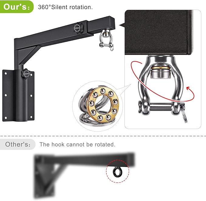 BeneLabel Wall Mount Heavy Bag Hanger, Heavy Duty Punching Bag Stand, Boxing Bag Bracket for Home Gym Indoor Outdoor, 800 LB Capacity