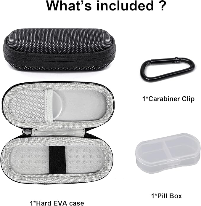 Case for KardiaMobile 1L 6L Personal EKG Monitor, Hard Travel Carrying Case for AliveCor Kardia Heart Monitor EKG/ECG, Portable Heart Rate Monitor Bag Storage Organizer with Pill Box & Carabiner Clip