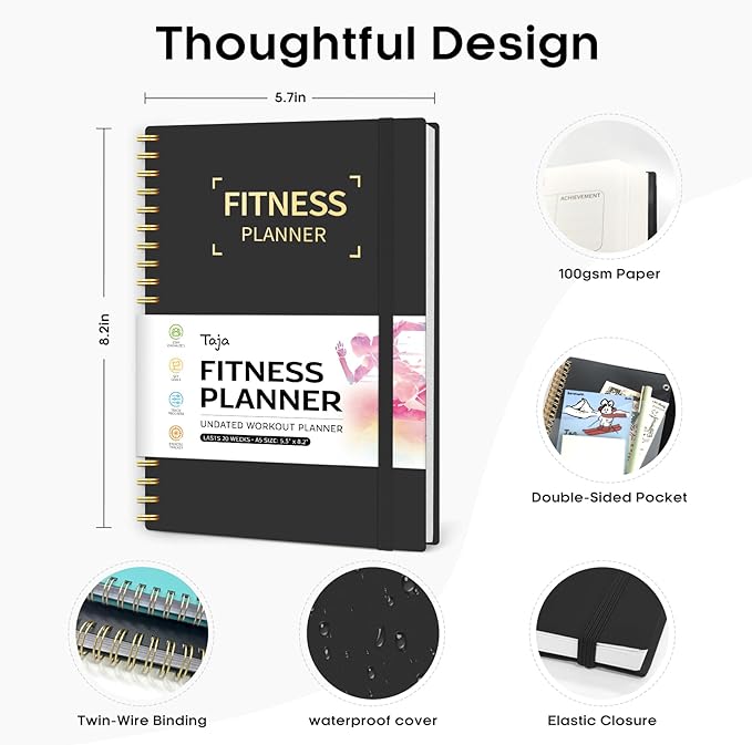 Fitness Workout Journal for Women & Men A5(5.5" x 8.2") Workout