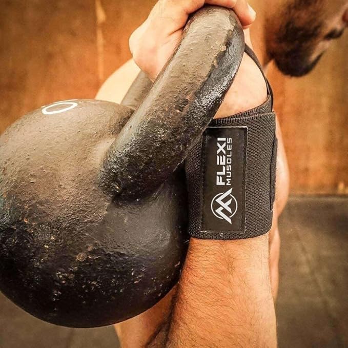 Wrist Wraps for Weightlifting (1 Pair) Heavy-Duty Wrist Straps with Thumb Loops - Adjustable Wrist Support for Powerlifting, Strength Training, Bodybuilding, and Gym Workouts