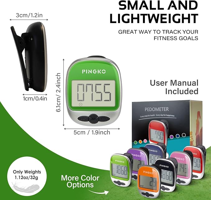 PINGKO Outdoor Multi-Function Portable Sport Pedometer Step/Distance/Calories/Counter