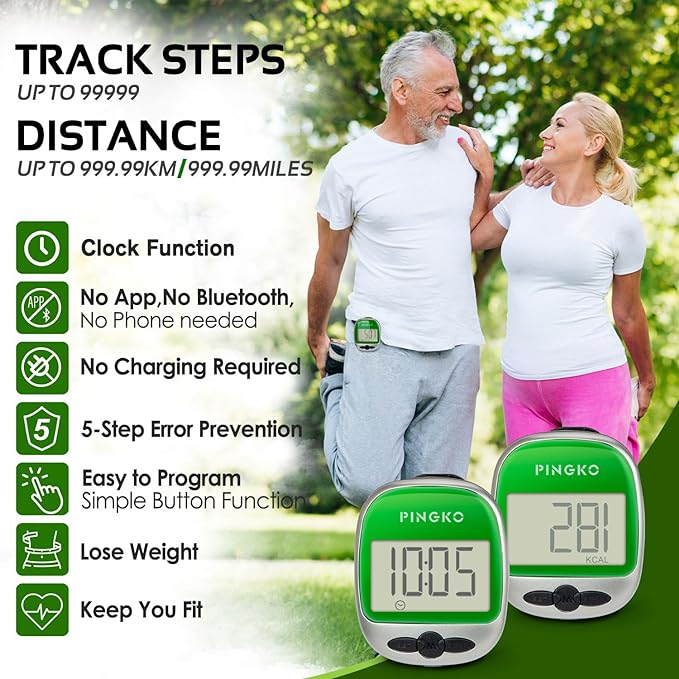 PINGKO Outdoor Multi-Function Portable Sport Pedometer Step/Distance/Calories/Counter