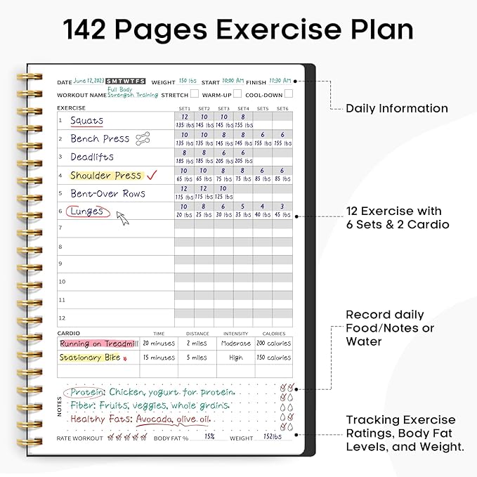 Fitness Workout Journal for Women & Men A5(5.5" x 8.2") Workout