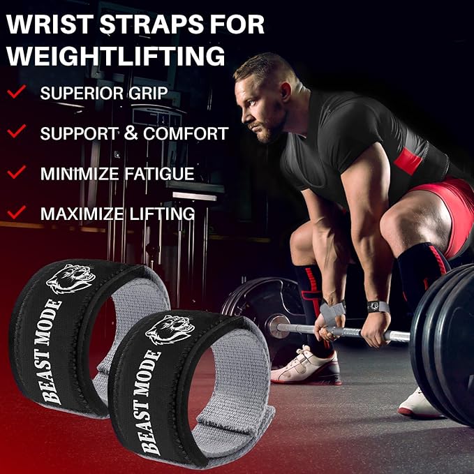 TECEUM Wrist Lifting Straps with Neoprene Padding Support β Heavy Duty Wrist Workout Straps For Men and Women β Ideal for Powerlifting, Strength Training, Bodybuilding