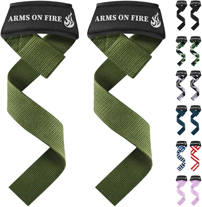 TECEUM Wrist Lifting Straps with Neoprene Padding Support β Heavy Duty Wrist Workout Straps For Men and Women β Ideal for Powerlifting, Strength Training, Bodybuilding