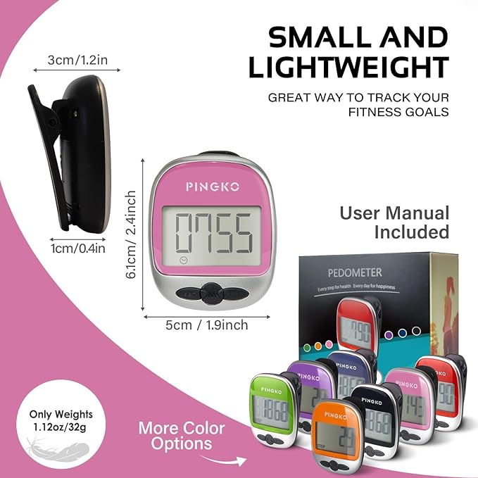 PINGKO Outdoor Multi-Function Portable Sport Pedometer Step/Distance/Calories/Counter