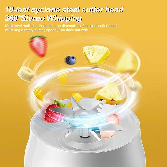 Personal Size Blender for Shakes and Smoothies,15.6 oz Portable Blender with 10 Blades and 2 cups,Rechargeable Mixers Fresh Fruit Juicers For Travel,Sports,Outing
