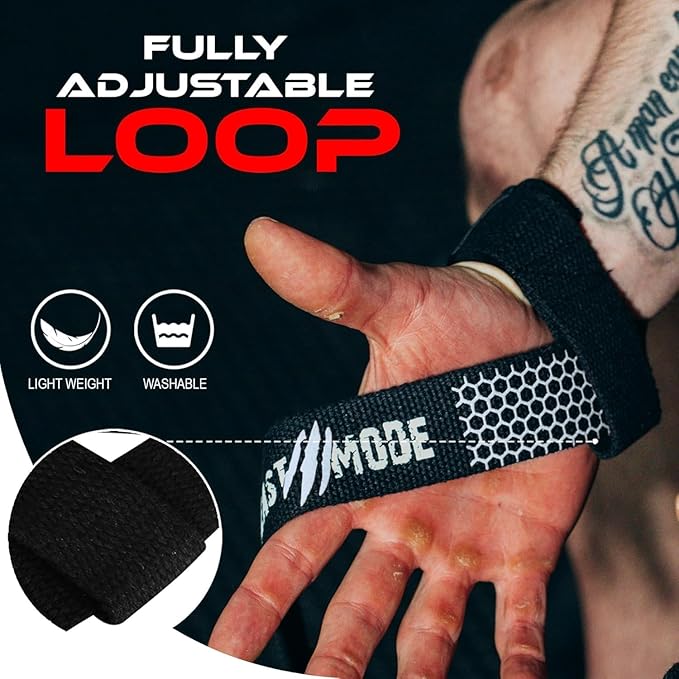 BEAST RAGE Lifting Straps for Weightlifting, Weight Lifting Straps Gym Power Workouts Lifting Wrist Straps Padded Cotton Men Women Support Lifters Deadlift Straps Hard Pull Exercise Straps