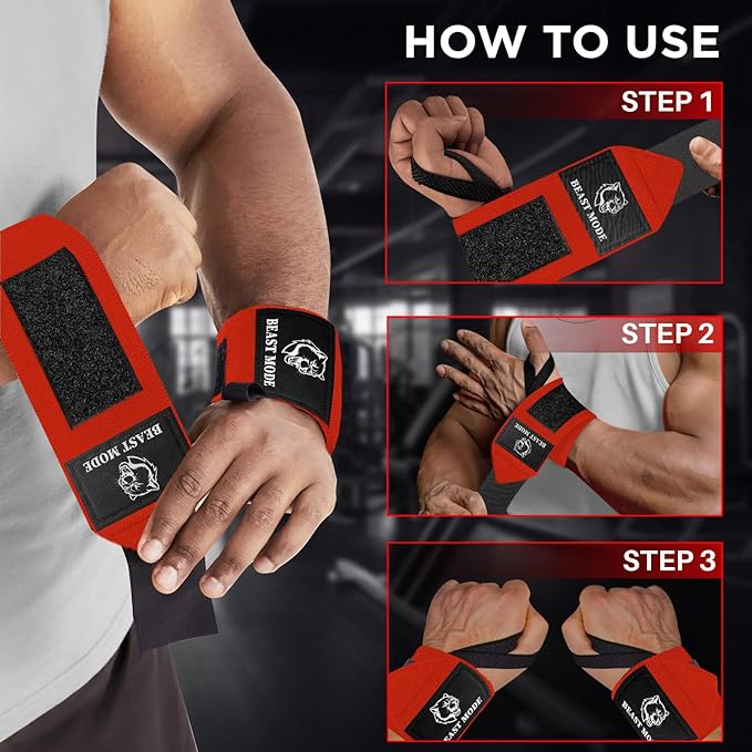 TECEUM Weightlifting 18" & 12" Wrist Wraps with Thumb Loop β Heavy Duty Wrist Workout Braces for Men and Women β Ideal for Powerlifting, Strength Training, Bodybuilding