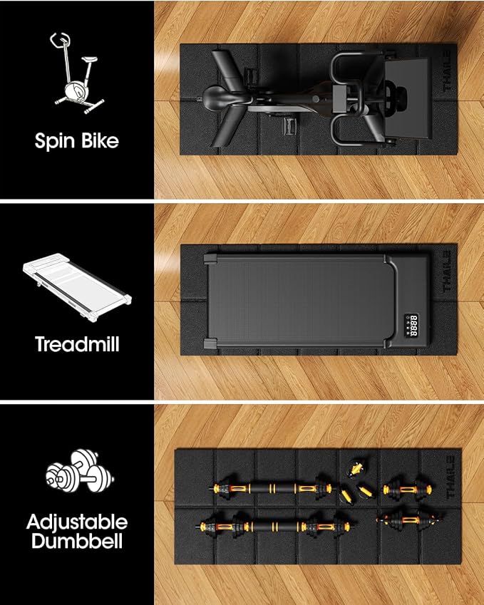 Treadmill Mat, Foldable Exercise Equipment Mat, 1/4β Thick