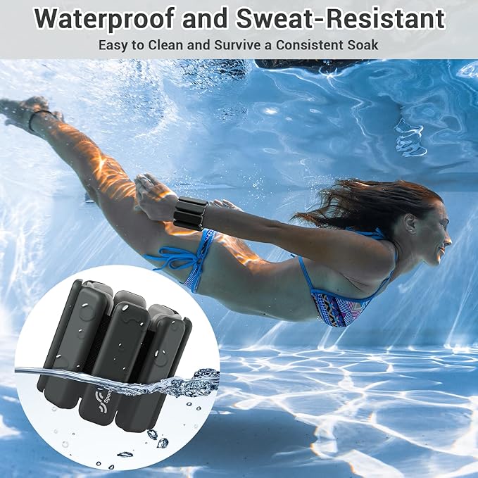 Sportneer Wrist Weights - 1 Pair (1 lb Each) | Adjustable Wearable Weights Silicone Wrist Bangles for Women | Yoga, Dance, Barre, Pilates, Zumba, Swimming, Cardio, Aerobics, Gym
