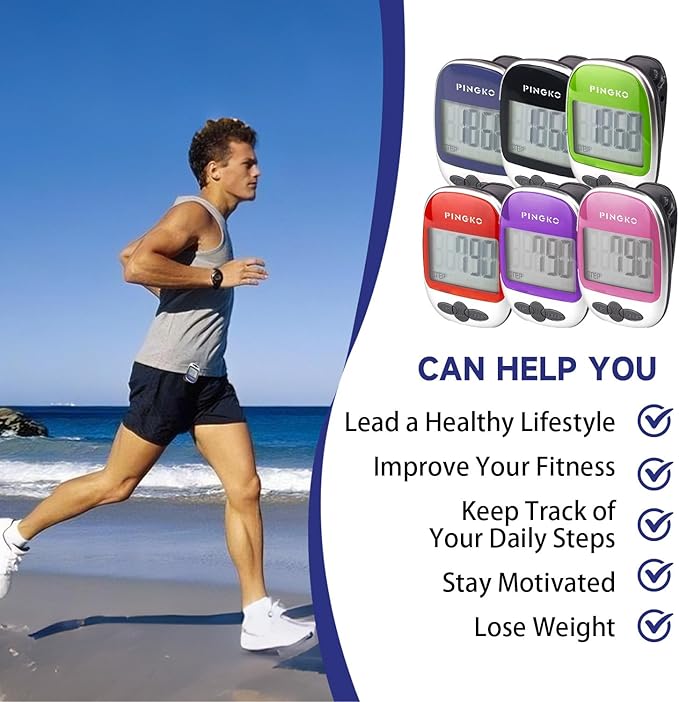 PINGKO Outdoor Multi-Function Portable Sport Pedometer Step/Distance/Calories/Counter
