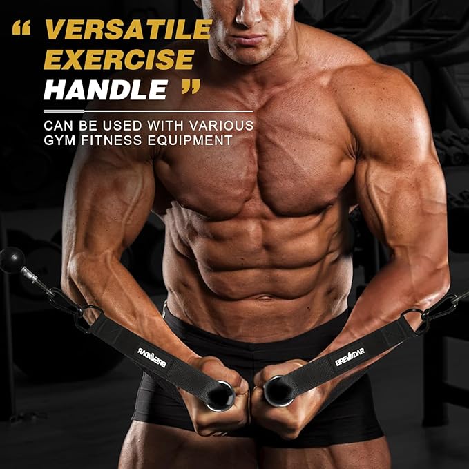 Exercise Handles - Gym Attachments for Cable Machine, Chest Fly, Resistance Bands, Pull up - Foam Handles with Gourd Hooks (Pair)