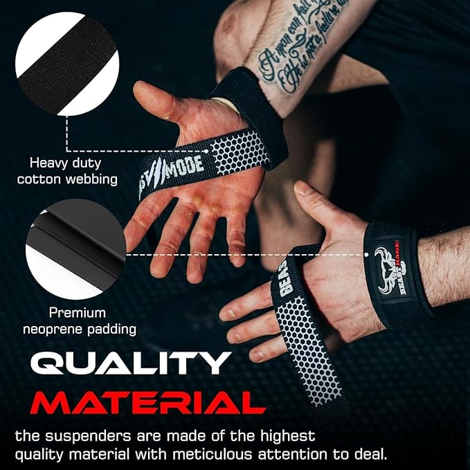 BEAST RAGE Lifting Straps for Weightlifting, Weight Lifting Straps Gym Power Workouts Lifting Wrist Straps Padded Cotton Men Women Support Lifters Deadlift Straps Hard Pull Exercise Straps