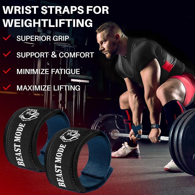 TECEUM Wrist Lifting Straps with Neoprene Padding Support β Heavy Duty Wrist Workout Straps For Men and Women β Ideal for Powerlifting, Strength Training, Bodybuilding