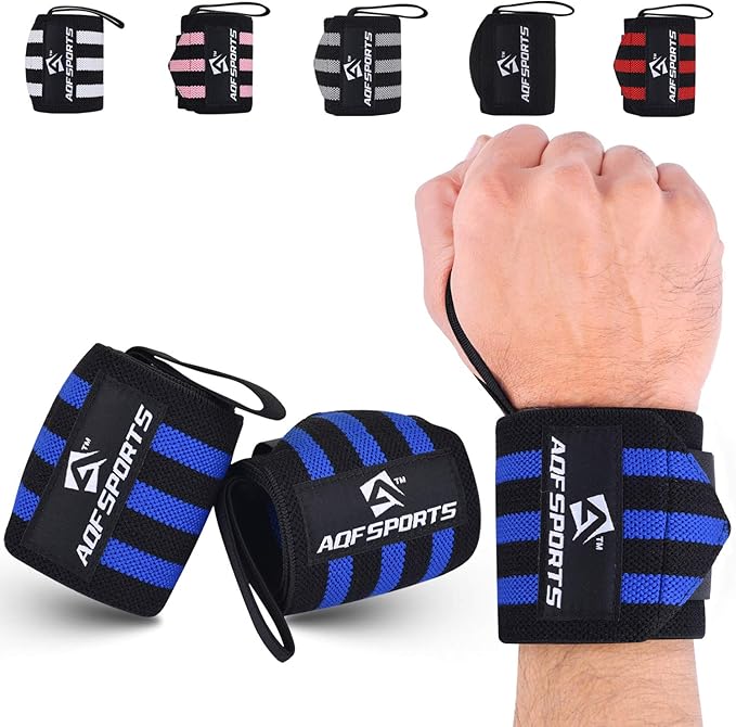 Wrist Wraps for Weightlifting - USPA & IPL Approved 18" Gym Wrist Support with Thumb Loop - Heavy Duty Lifting Wrist Straps for Fitness, Workout, Powerlifting, & Bodybuilding (Pair)