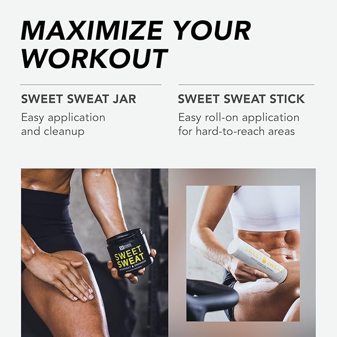 Sports Research Sweet Sweat Coconut Workout Enhancer Gel - Maximize Your Exercise & Sweat Faster - 13.5oz Jar