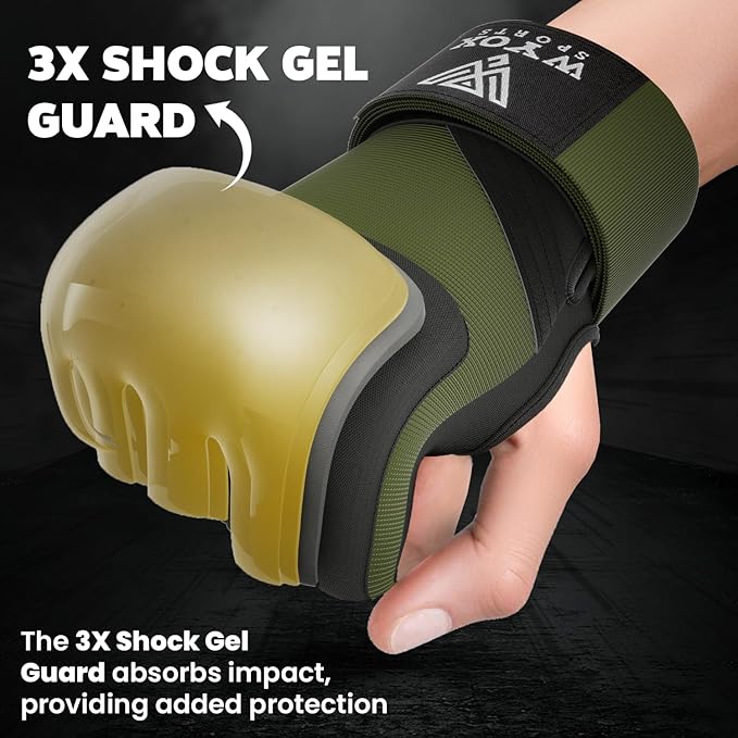 WYOX Gel Boxing Hand Wraps Inner Gloves for Men & Women, 80cm Quick Wrist Straps, Padded Knuckle Protection for Muay Thai Kickboxing, Hand Wraps for Boxing & Martial Arts