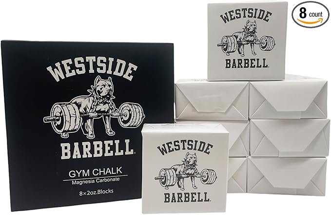 Westside Barbell Premium Gym Chalk, 8 Pack - for Weightlifting, Powerlifting, Bodybuilding, Crossfit, Strongman