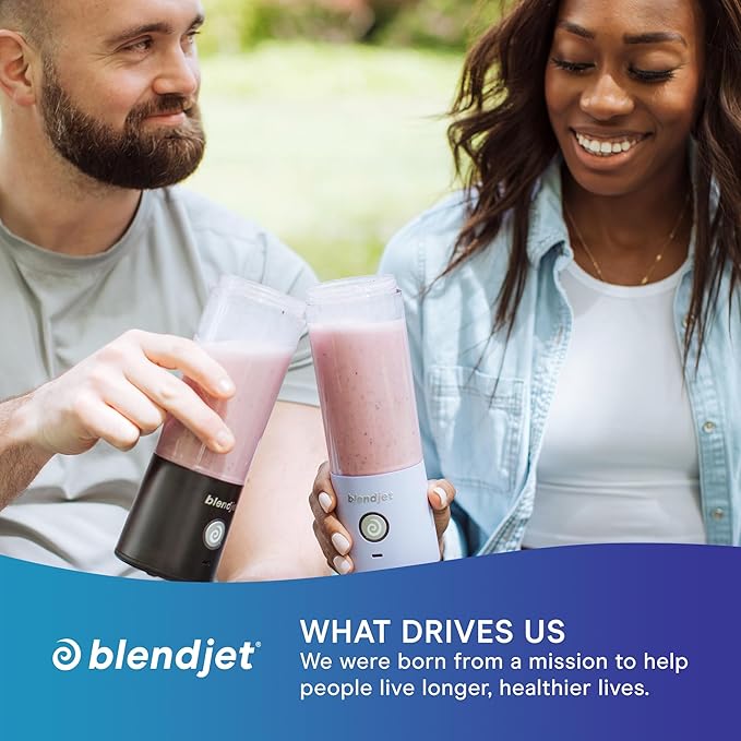 BlendJet Portable Blender for Smoothies & Shakes - 16oz BlendJet 2 Cordless Personal Small Blender, USB-C Rechargeable & Self Cleaning - Mini Travel Blender with Stainless Steel Blade (Shredders Mind)