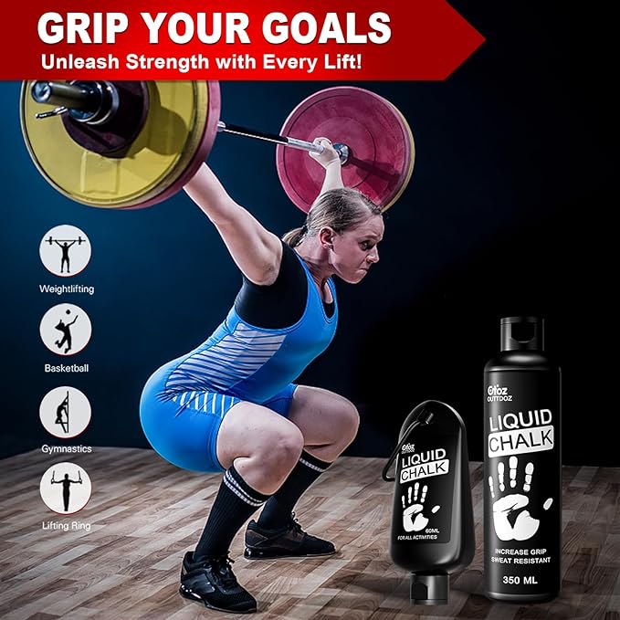 Superior Grip Liquid Chalk 2 Pack – 60ml Bottles – High Viscosity Hand Chalk for Weightlifting, Climbing, Gymnastics – Maximum Grip, Sweat-Resistant, Long-Lasting