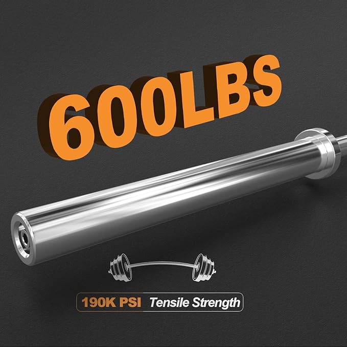Olympic Barbell Weight Bar for Weightlifting 7ft/6ft/5ft for 500lbs/400lbs/330lbs Weight