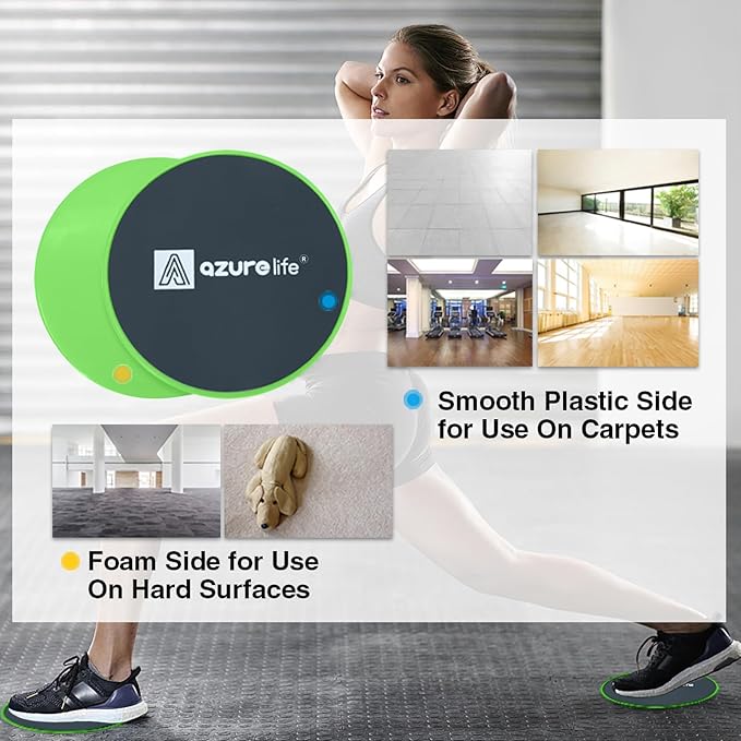 Exercise Core Sliders, Dual Sided Exercise Gliding Discs Use on Carpet or Hardwood Floors, Light and Portable, Perfect for Abdominal&Core Workouts