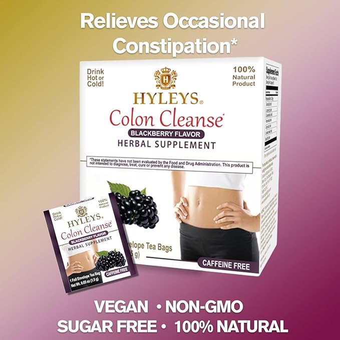 Hyleys Colon Cleanse Tea Blackberry Flavor - 50 Tea Bags (6 Pack - 300 Tea Bags Total)