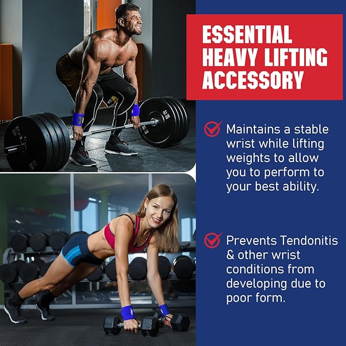 Wrist Wraps for Weightlifting-21" Lifting Wrist Straps for Weightlifting,Weight Lifting Wrist Wraps with Thumb Loop,Breathable Wrist Brace, Avoid Injury and Maximize Grip for Men & Women Powerliftin